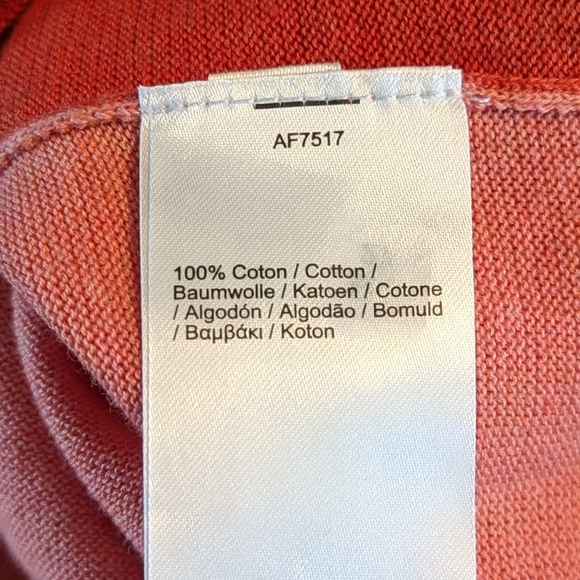 Lacoste Womens Sweater Size S/38 Salmon Orange Deep V-Neck Colorblock Cotton - Picture 5 of 9
